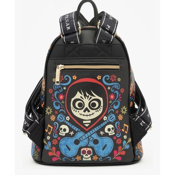 Disney Wondapop Coco Pixar Miguel Hector Ernesto Pebbled Leather Backpack NWT - Picture 7 of 9